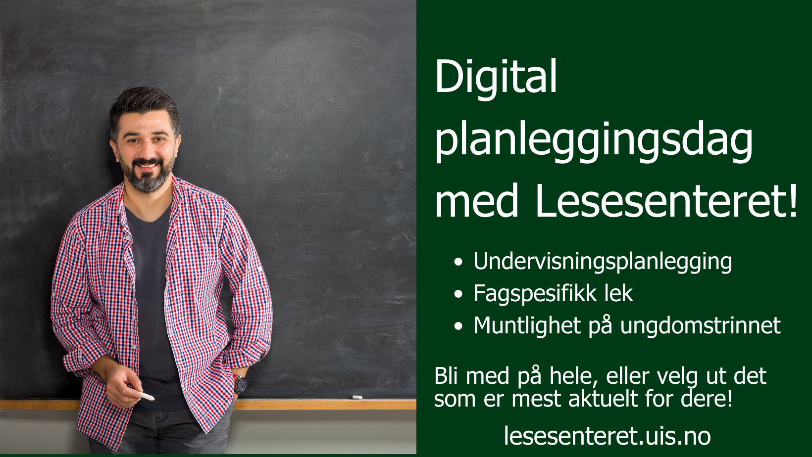 digital planleggingsdag med lesesenteret. bilde av lærer.