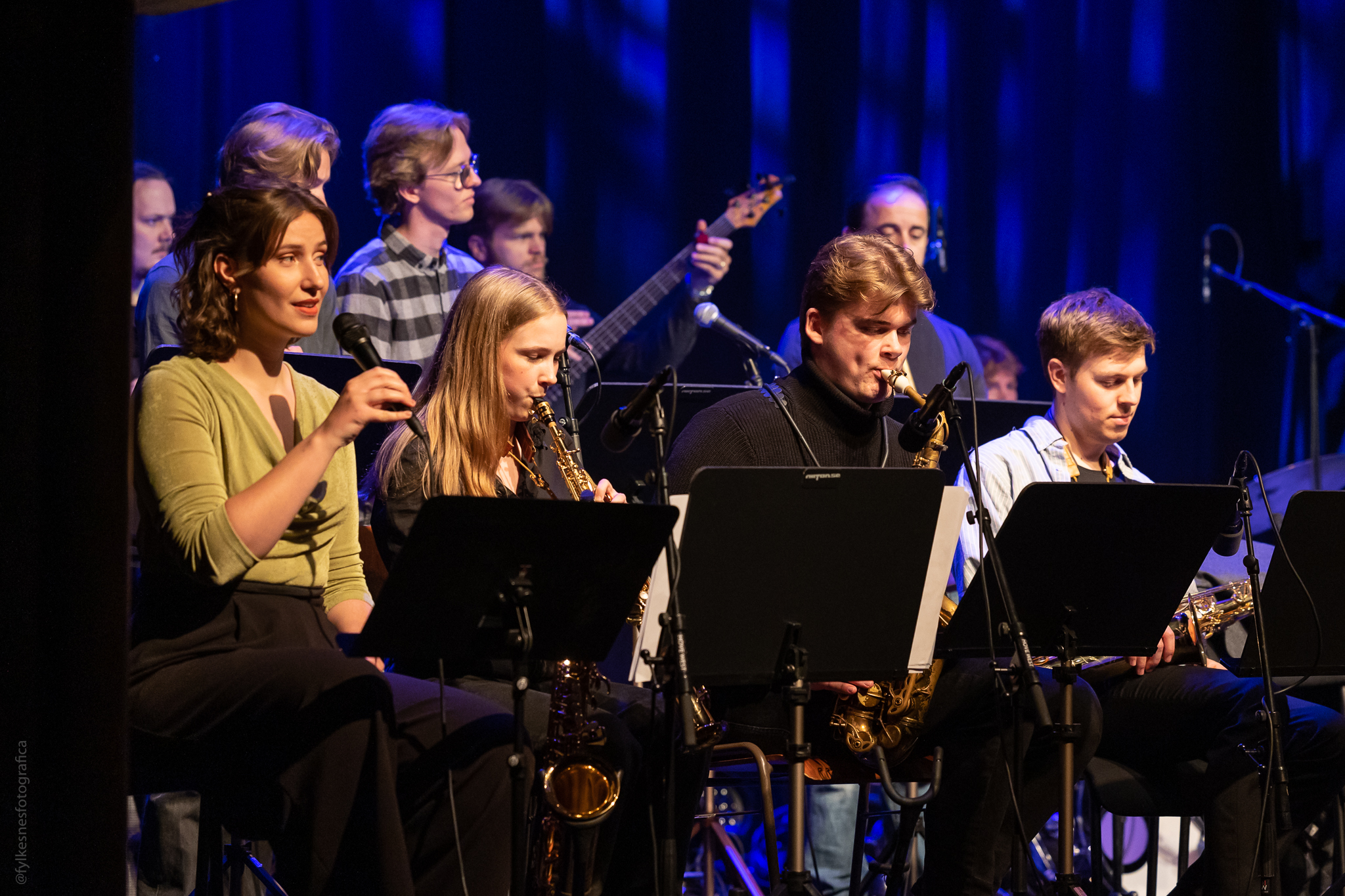 Jazzstudenter på Spor 5, vokalist, blåseensemble